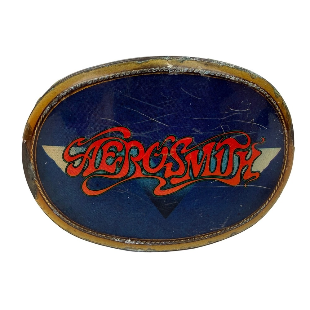 Vintage 1977 Aerosmith Belt Buckle Pacifica Rock Band Logo - Picture 1 of 7